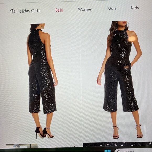 Forest Lily Crop Sequin Jumpsuit - Picture 4 of 8